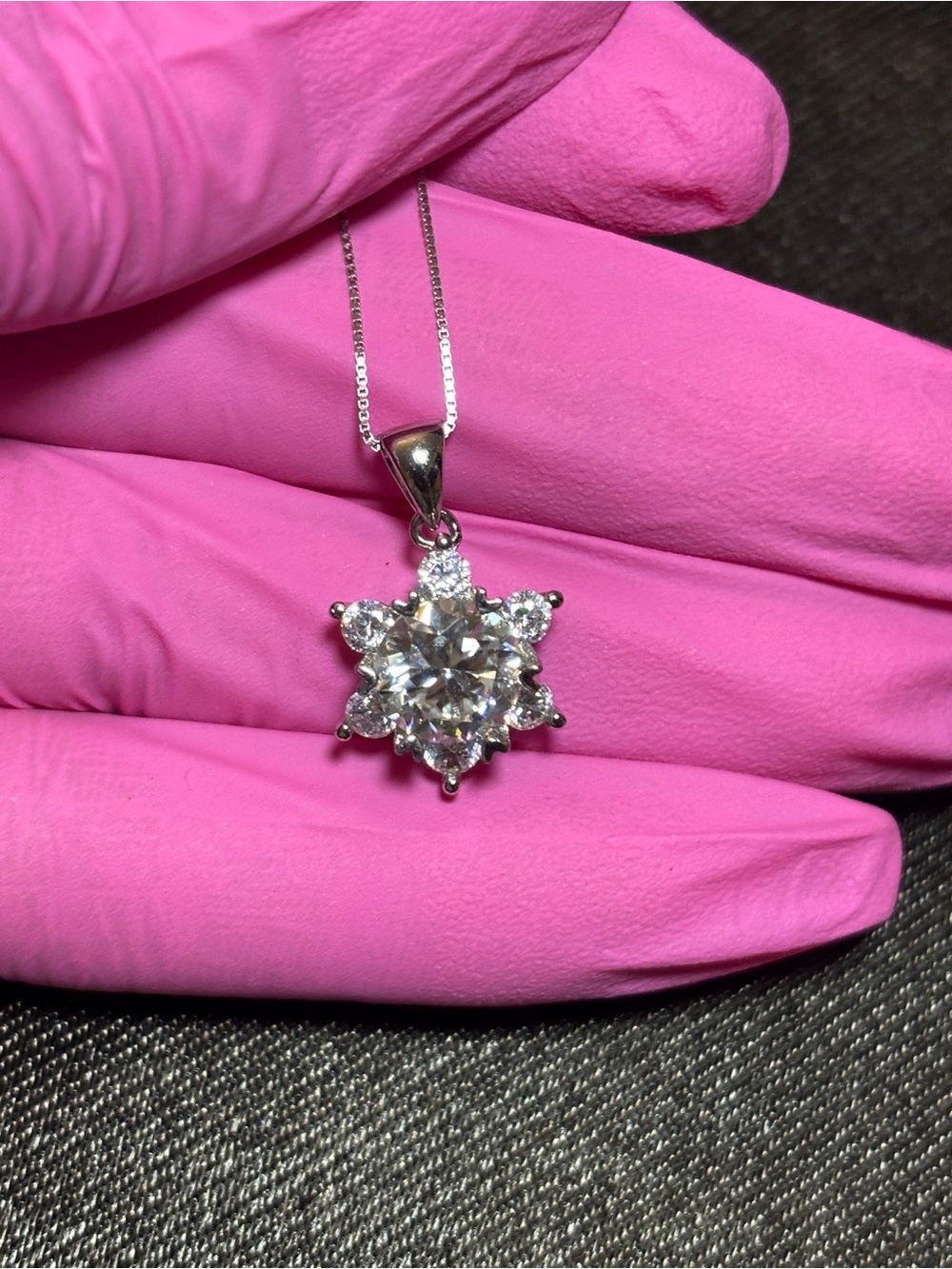 .925 Sterling Silver 2 CTW VVS Moissanite Floral-Inspired Necklace 18’’